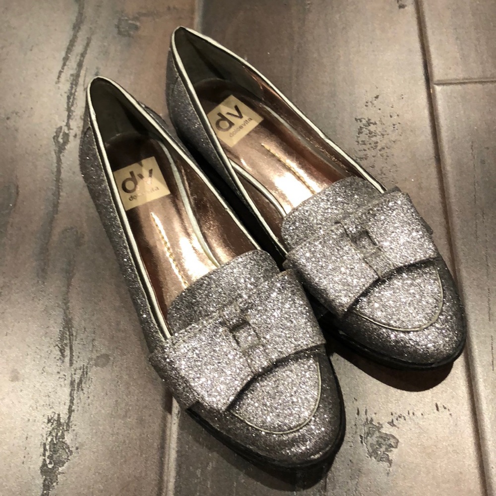 Dolce Vita glitter bow loafers